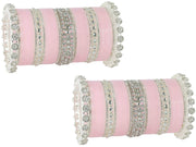 NMII Premium Metal Bangles Silver Chuda Set For Bridal Women & Girls with Zircon Diamond & Kundan Beads | Designer AD Chuda | Bridal Bangles Chooda Set For Wedding, Party, Occasion-Set of 74