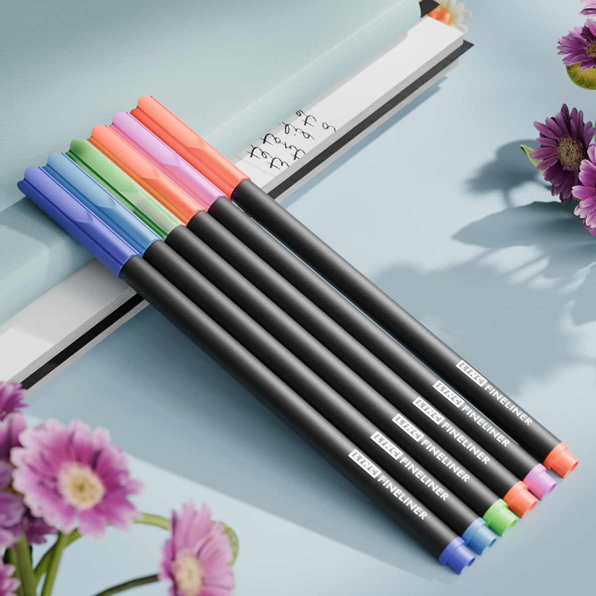 Linc Fineliner Marker Pens, 0.4 mm (Multicolor, Pack of 10)