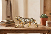 KridayKraft Golden Metal Antique Tiger/Jaguar/Panther/Sher Figurine Table Top Decorative,Feng Shui & Vanstu,Animal Showpiece Figurines...