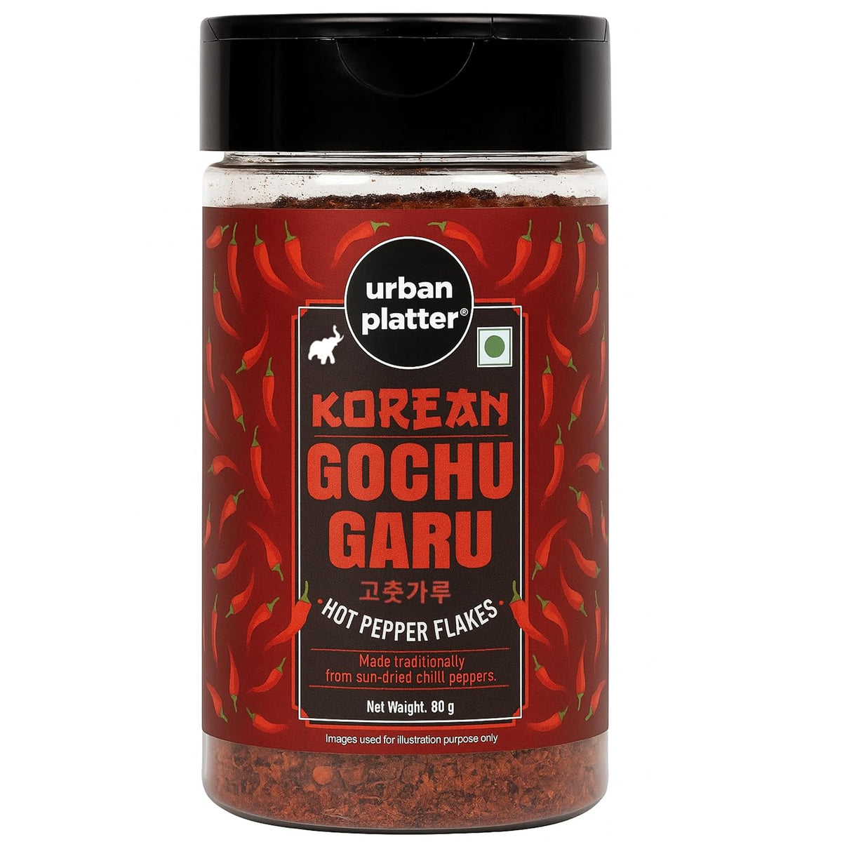 urban platter Korean Gochugaru Hot Pepper Powder, 80 Gm [Coarse Ground Korean Dried Chilli Peppers | Smoky & Spicy| Use For Kimchi And Other Korean Dishes]