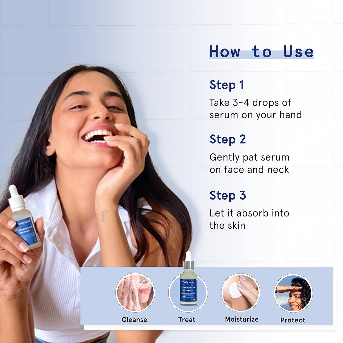 Be Bodywise Bodywise 2% Salicylic Acid Face Serum for Women | Helps to Reduce Acne, Blackheads, Whiteheads | 2% Salicylic Acid and 0.5% Niacinamide for All Skin, 30ml