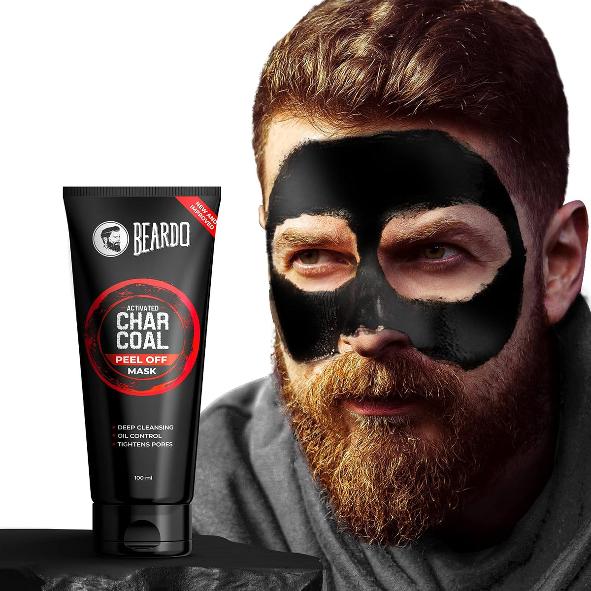 Beardo Charcoal 4-in-1 Giftset for Men | Complete Face & Body kit, pack of 4 (Facewash, Peel-off mask, Scrub, Soap) | Gift For Men | Gift for Husband