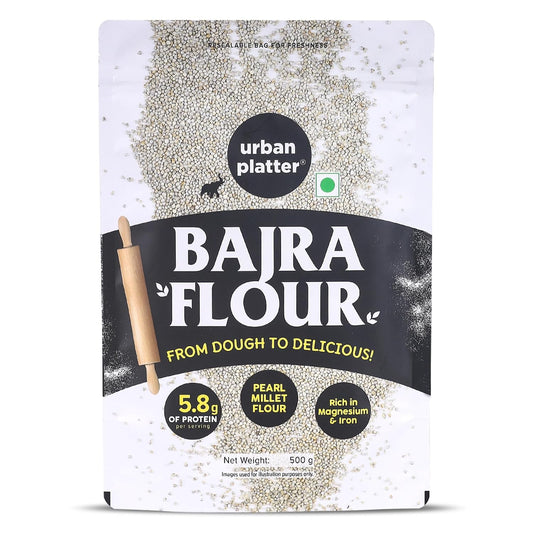 Urban Platter Bajra Flour, 500g (Stone-Ground Pearl Millet Atta | Rich in Fiber & Iron | Naturally Gluten-Free)