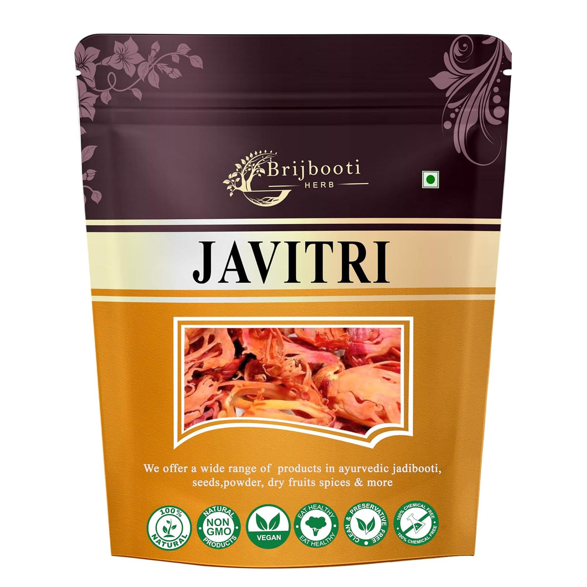 BrijBooti Javitri Spices Whole - Japatri - Mace Spice - Javitri Flower Whole 100 Gr | FSSAI, GMP, ISO Certified