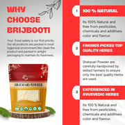 Brijbooti white Shatavari Powder 100 Gram | Shatavari Root Powder for Women | Pcos Relief | Balances Hormones | Asparagus Racemosus | Thaneervittan Kilangu Roots
