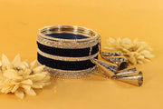 NMII Stylish Silver Latkan Metal Bangles Set For Women & Girls with | Designer Women's Chuda Bangles | Girl's Bangles Bracelet For Wedding, Party, Occasion Wear-Set of 32