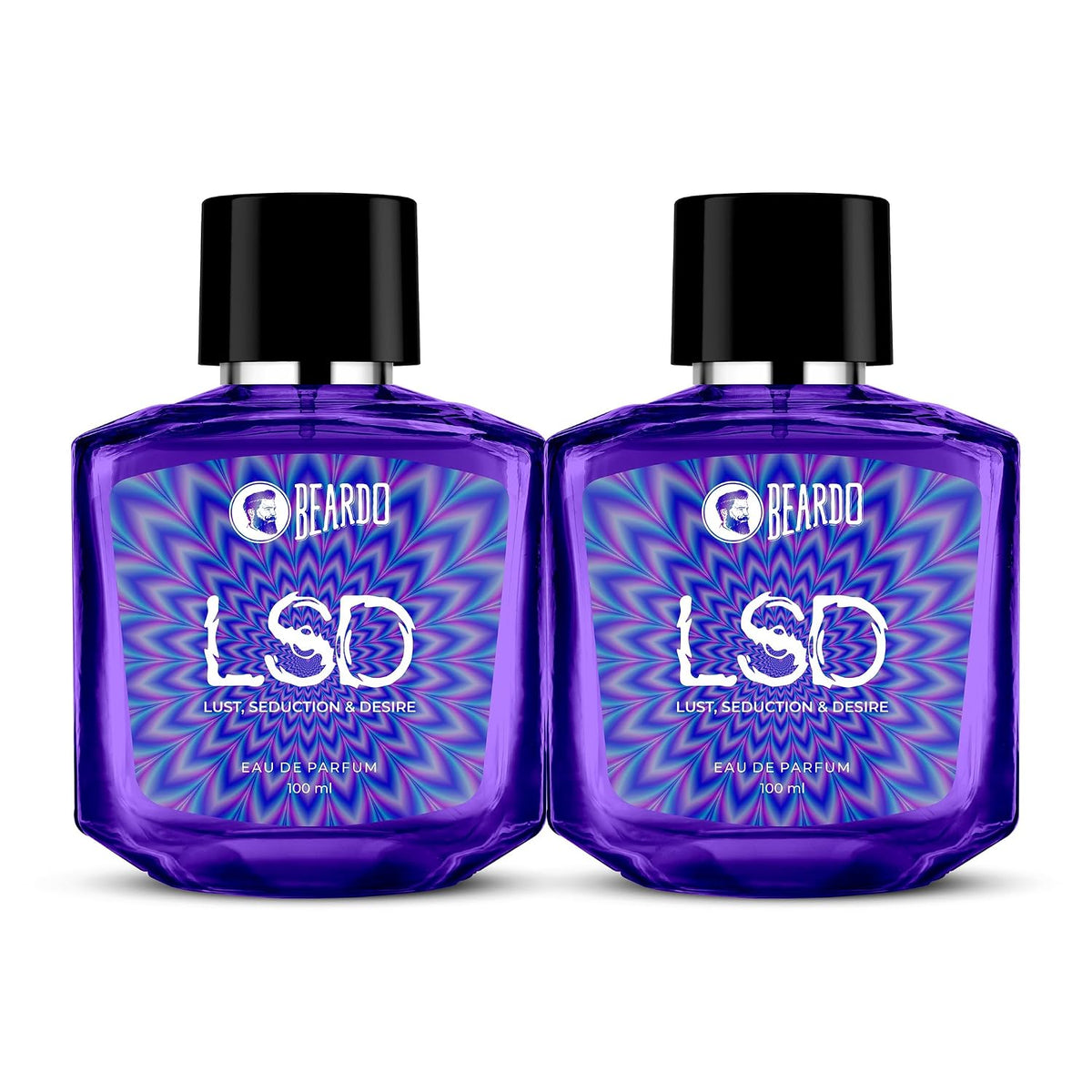 BEARDO Perfume For Men - LSD,(100ml x 2) | Amber Spicy Scent | Concentrated Sprays - Long Lasting Perfume for Men | Eau De Parfum Gift For Men | Strong EDP For Men | Gift For Husband | Gift For Boyfriend