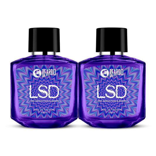 BEARDO Perfume For Men - LSD,(100ml x 2) | Amber Spicy Scent | Concentrated Sprays - Long Lasting Perfume for Men | Eau De Parfum Gift For Men | Strong EDP For Men | Gift For Husband | Gift For Boyfriend