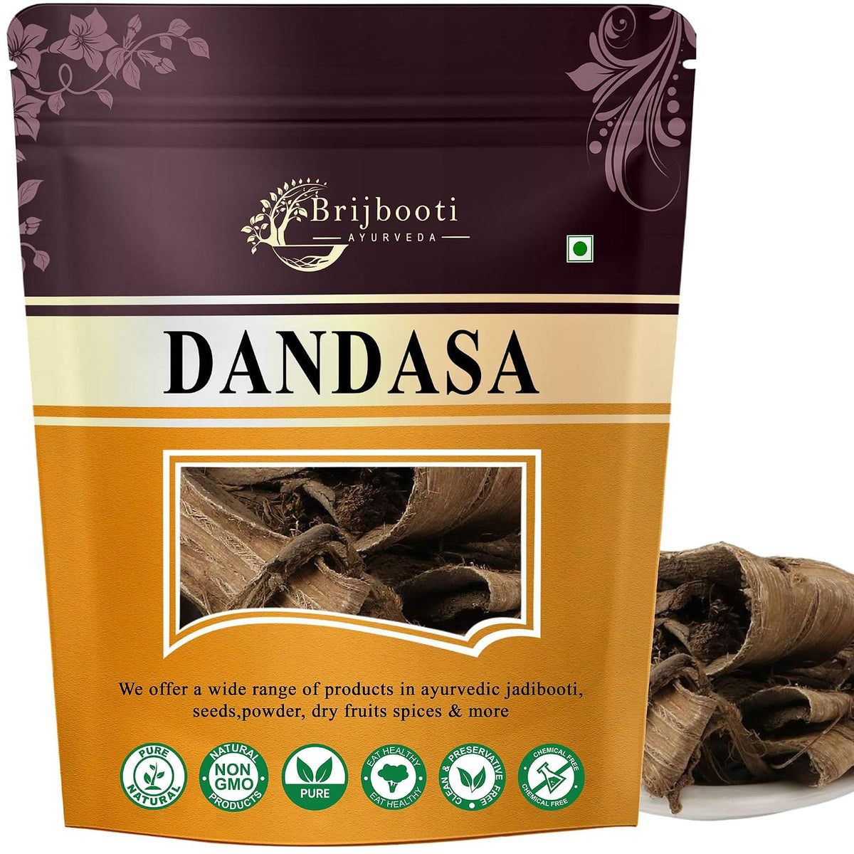 Brijbooti Dandasa - Datoon - Juglans - Walnut Tree Peel (Helps in teeth whitening) 50 Gr
