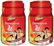 Dabur Chyawanprash - 2kg | 3X Immunity Action | With 40+ Ayurvedic Herbs | Helps Build Strength & Stamina | Builds Overall Health (Pack of 2)