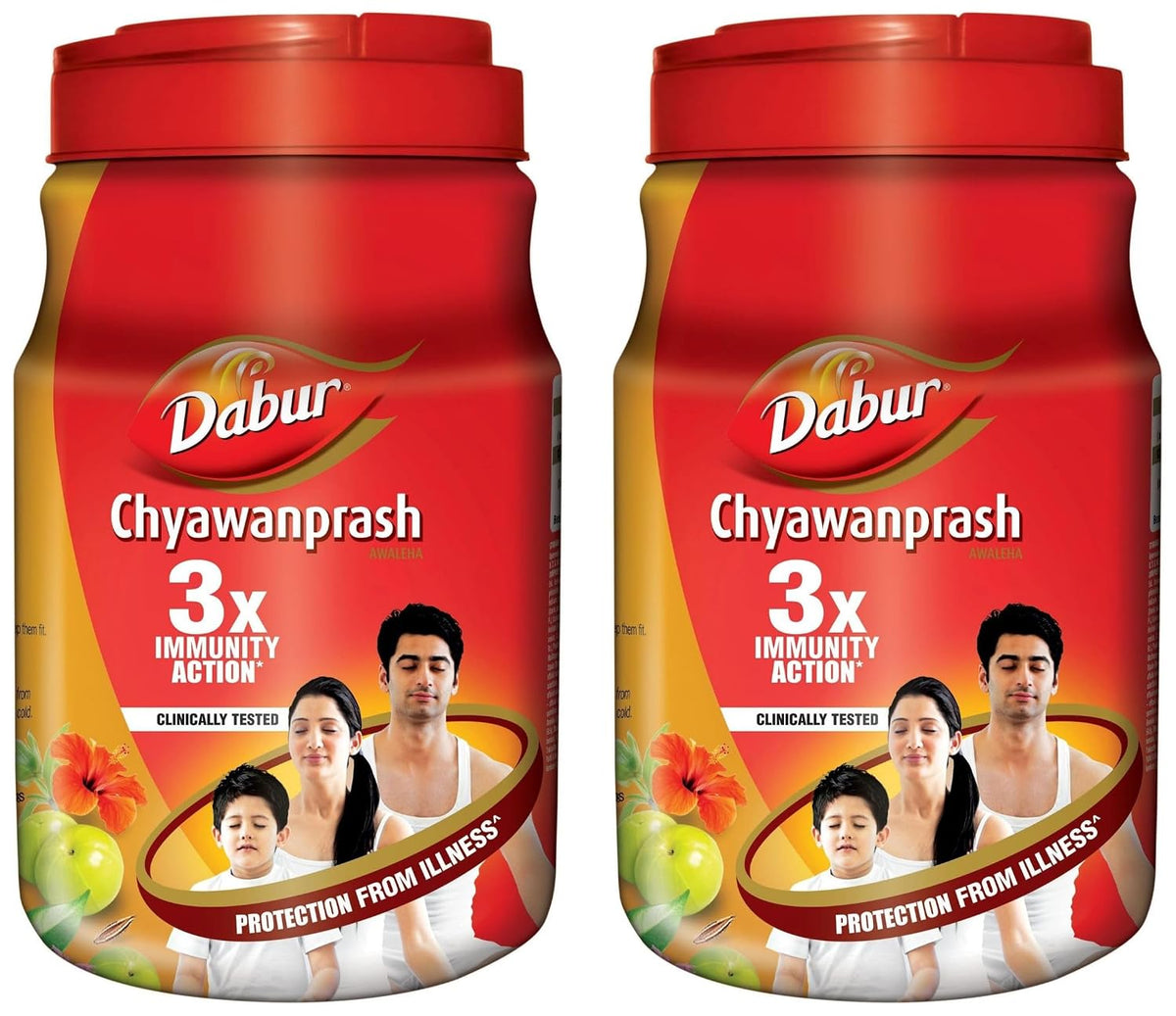 Dabur Chyawanprash - 2kg | 3X Immunity Action | With 40+ Ayurvedic Herbs | Helps Build Strength & Stamina | Builds Overall Health (Pack of 2)
