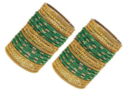 NMII Acrylic (Plastic) With Silk Thread & Beads Studded Worked Glossy Finished Kada Set For Women and Girls