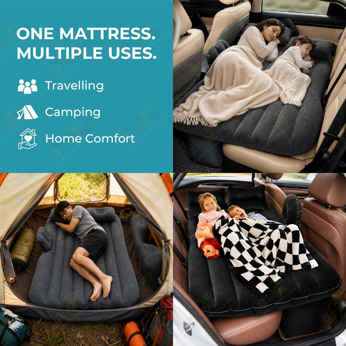 Toy Imagine Inflatable Car Bed with Air Pump & 2 Pillows