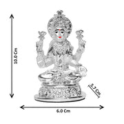 DIVINITI Lakshmi Idol for Home Decor 999 Silver Plated Sculpture of Maa Lakshmi Figurine Idol for Home, Office, Temple and Table Decoration Religious Idol for Pooja, Gift (5.7 CM X 6 CM)