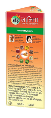 Zandu Lalima Blood and Skin Purifier 500 ml, Prevents and Reduces Pimples, Scientifically Proven, Natural and Safe, Made with Kesar and Honey for Glowing Skin