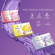 Yardley Clear Gel Bar Assorted Pack of 5 with 99% Pure Glycerin and Natural Floral Oils 125gx5