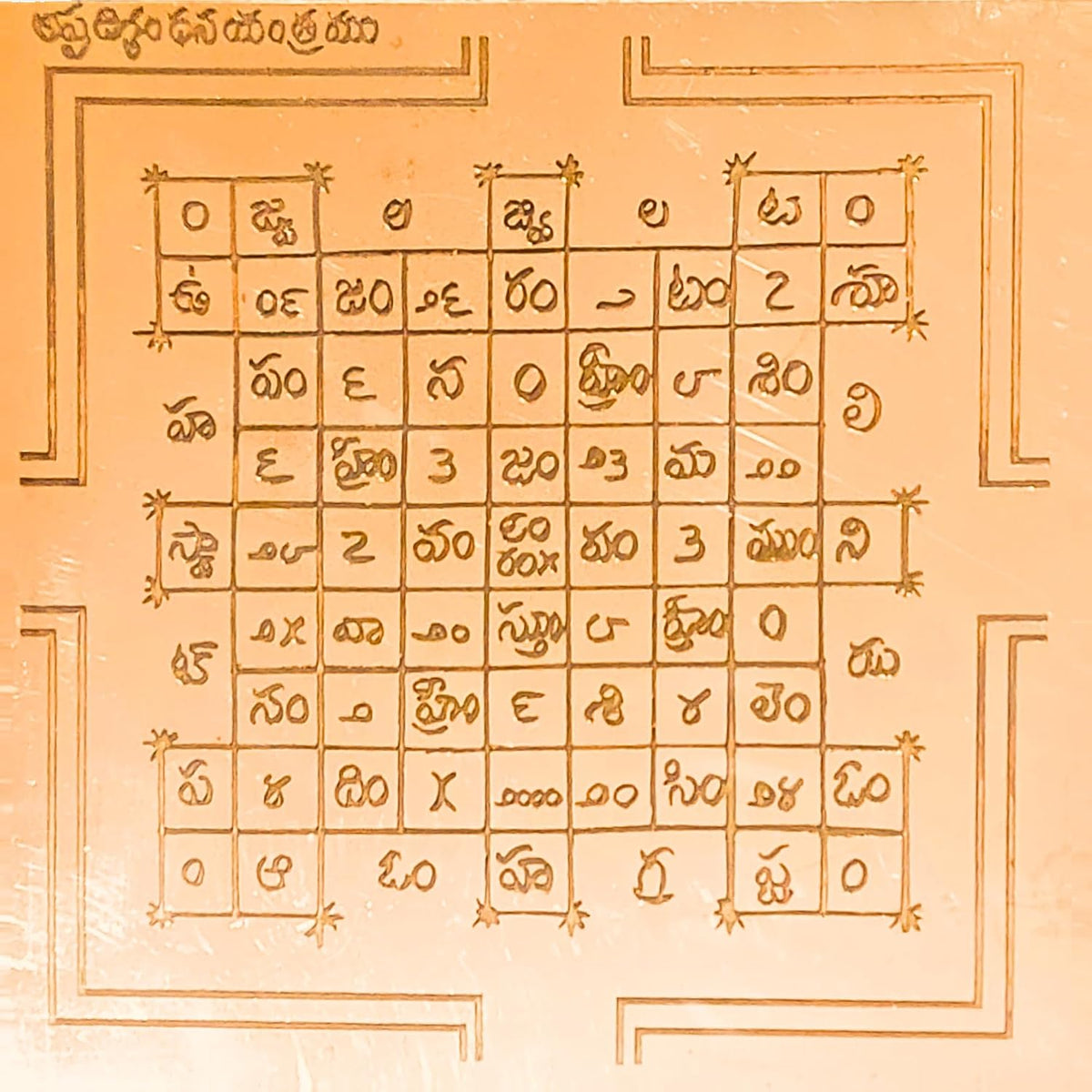 Aalayam Selveer Ashta Dikbhandhana Yantra | Ashtadik Telugu | Ashta Digbandhana, Size 6"x6", Copper, Brown Colour, 1 Piece