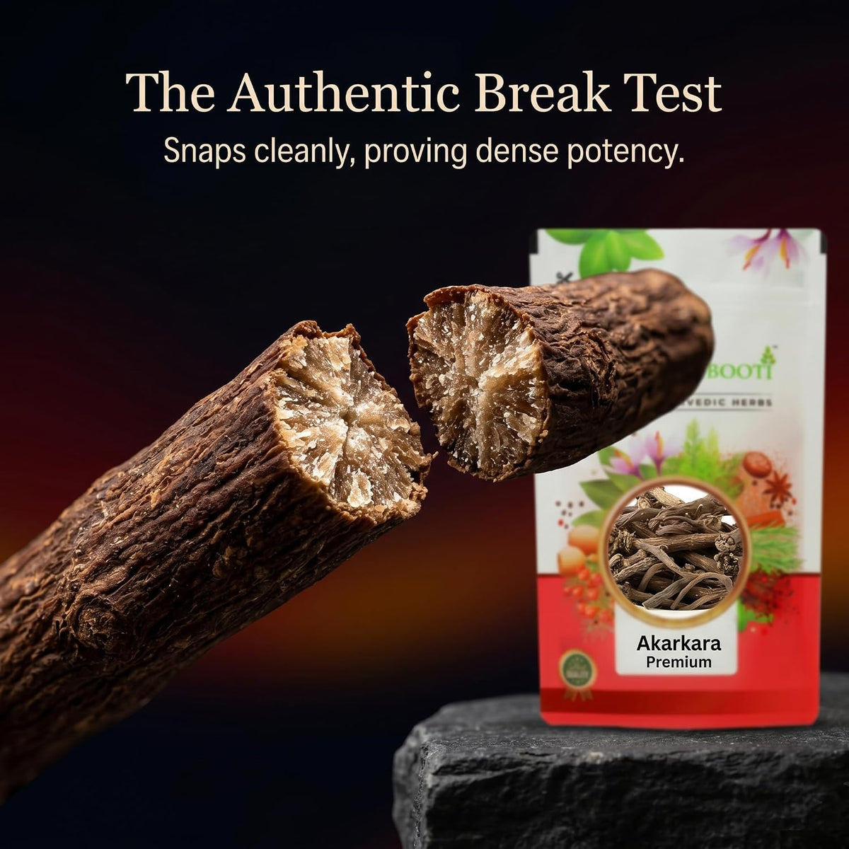 IndianJadiBooti Pure Akarkara Root Premium Grade 1 (Anacyclus Pyrethrum/Pellitory) | Traditional Ayurvedic Botanical for Foundational Vitality, Oral Harmony & Systemic Warmth (10g)
