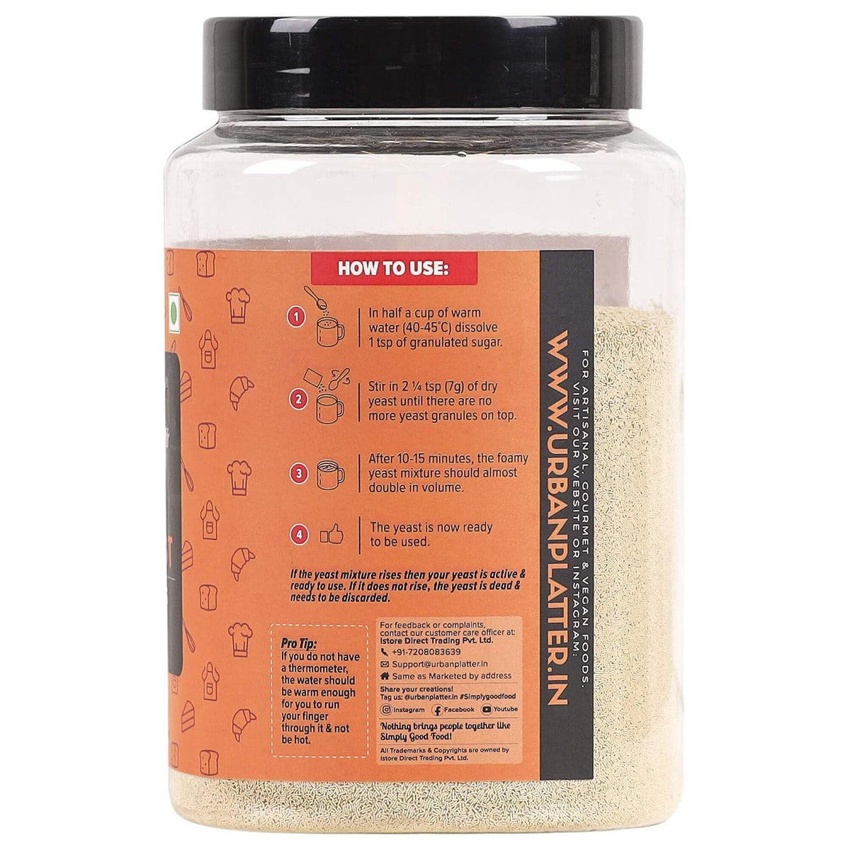 Urban Platter Baker's Active Dry Yeast, 500g