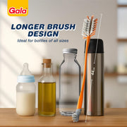 Gala Antibac Bottle Cleaning Brush(1.5Ft,Orange & Gray)