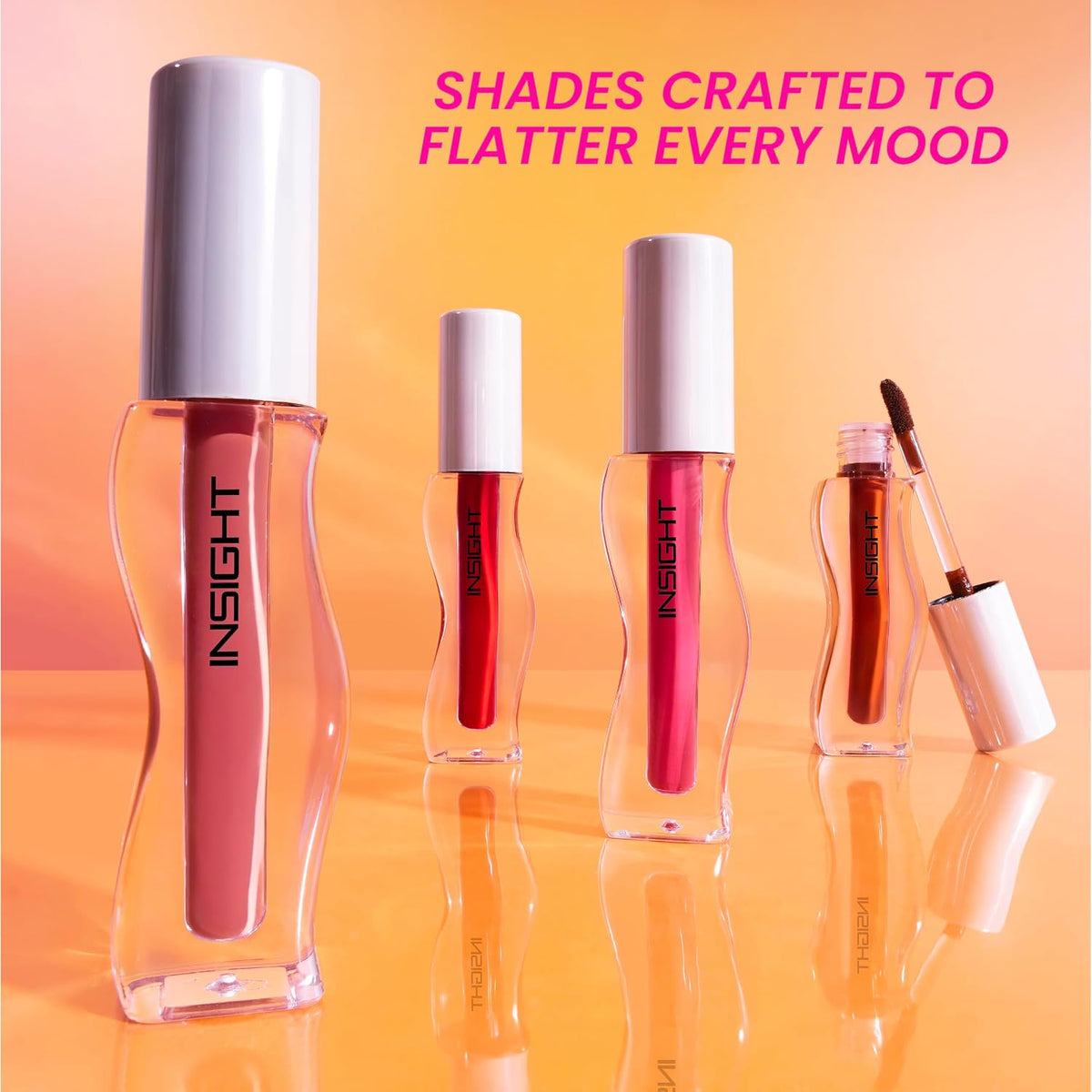 INSIGHT Hydra Creamy Lip Sheen - Iconic Vogue | Glossy Finish | 2 in 1 Lipstick + Gloss | Infused with Ceramides & Vitamin B5 | One Swipe Rich Color (2.5 g) (Pack of 2)