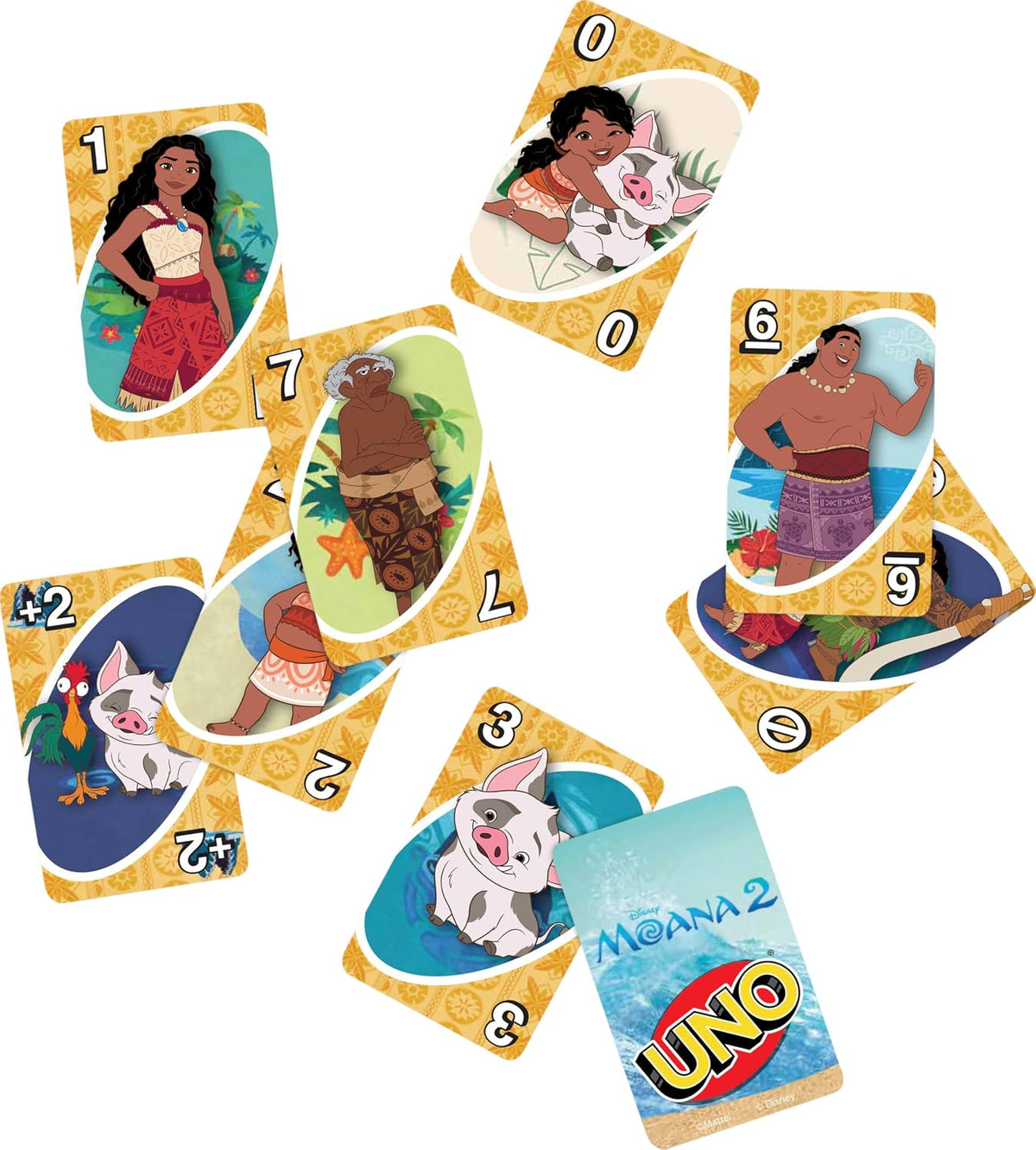 Mattel Games UNO Moana 2 Card Game, Ages 7+, 2-10 Players