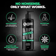 Beardo No Nonsense Daily Shampoo for Men 200ml | For Healthy, Clean Scalp | Anti-inflammatory Peppermint, Tea Tree Fights Dandruff | Activated Charcoal Detoxifies Scalp | Paraben Free | Daily Use Shampoo for Stronger, Cleaner Hair