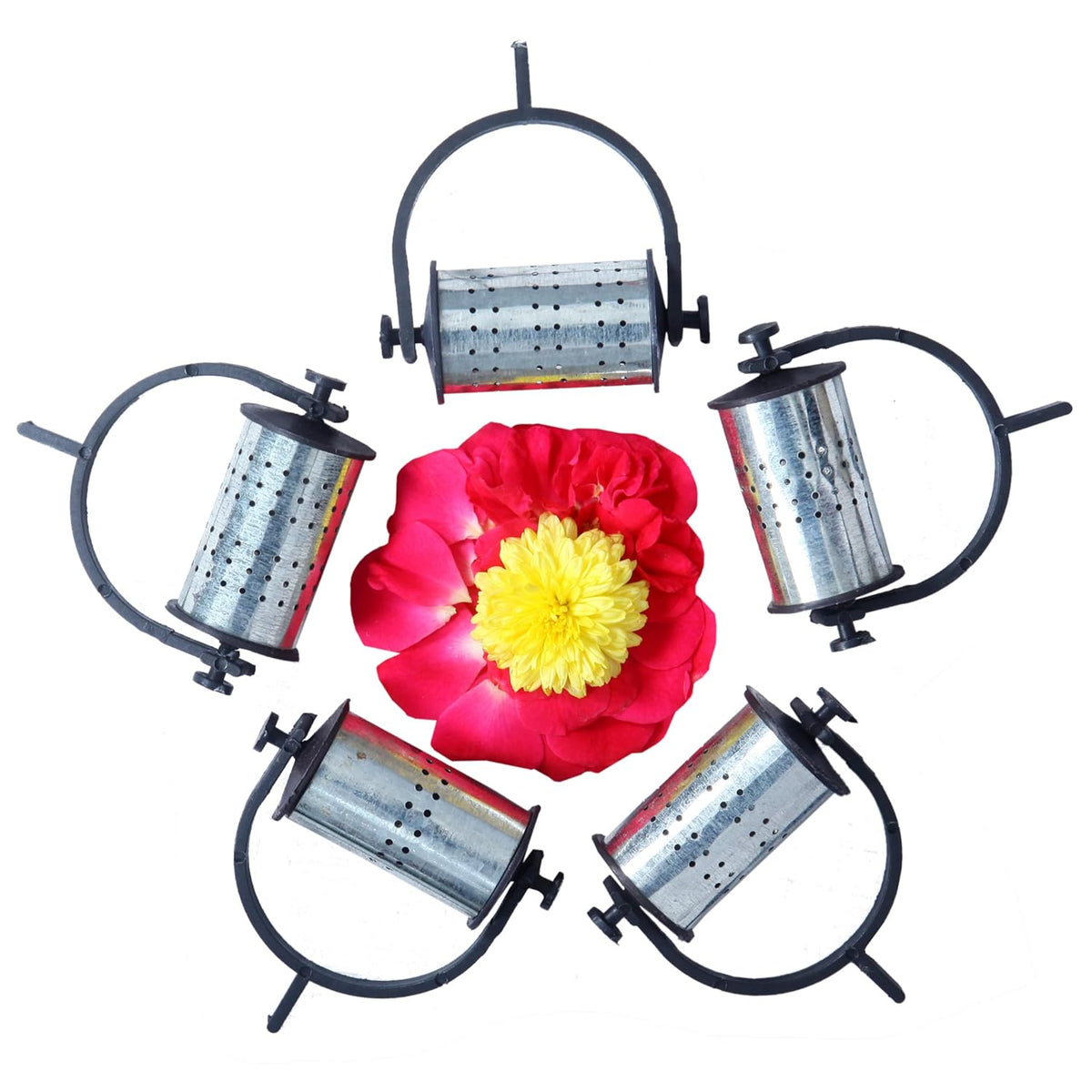 Aalayam Selveer Rangoli Roller Steel Small, 5 Nos Small Rangoli Roller Combo Pack