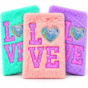 Toy Imagine Plush Notebook Diary Journal for Writing, Drawing & Notes Soft Fur Cover A5 Diary with Sequin Cute Aesthetic Love Design Personal Journal Gift for Girls & Women (Assorted)