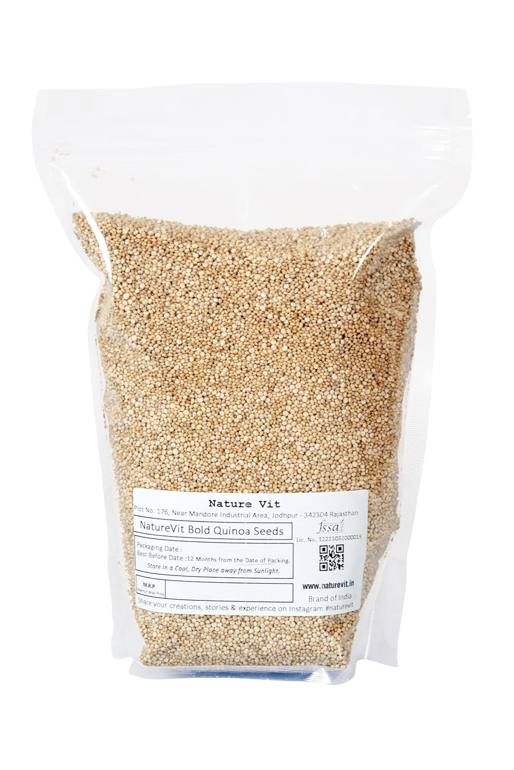 NatureVit Natural Bold White Quinoa Seeds, 5 Kg (1 kg x 5 Pcs.)