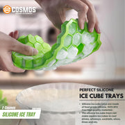 E-COSMOS® Ice Cube Tray Silicone for Freezer Honeycomb 37 Cavity Ice Cube Mould Flexible Tray for Freezer, Chocolate Cake Maker, Ice Trays for Chilled Drinks, Reusable (Honeycomb (POF-2))