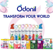 Odonil Bathroom & Toilet Air Freshener Blocks 288g (Pack of 4 x 72g) | Germ Protection | Lasts Up to 45 Days Freshness | 4 Fragrances in One Pack | Lavender, Orchid, Jasmine & Rose | For Home & Office