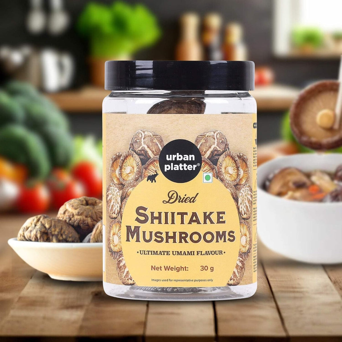 Urban Platter Dried Shiitake Mushrooms, 30 g (Umami | Asian Cuisine)
