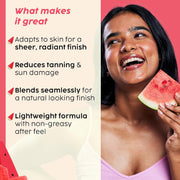 PLIX - THE PLANT FIX Watermelon Tint Twist Color-Adapting Sunscreen | For light coverage & instant glow | SPF 50 PA++++ Medium Sunlit Glow