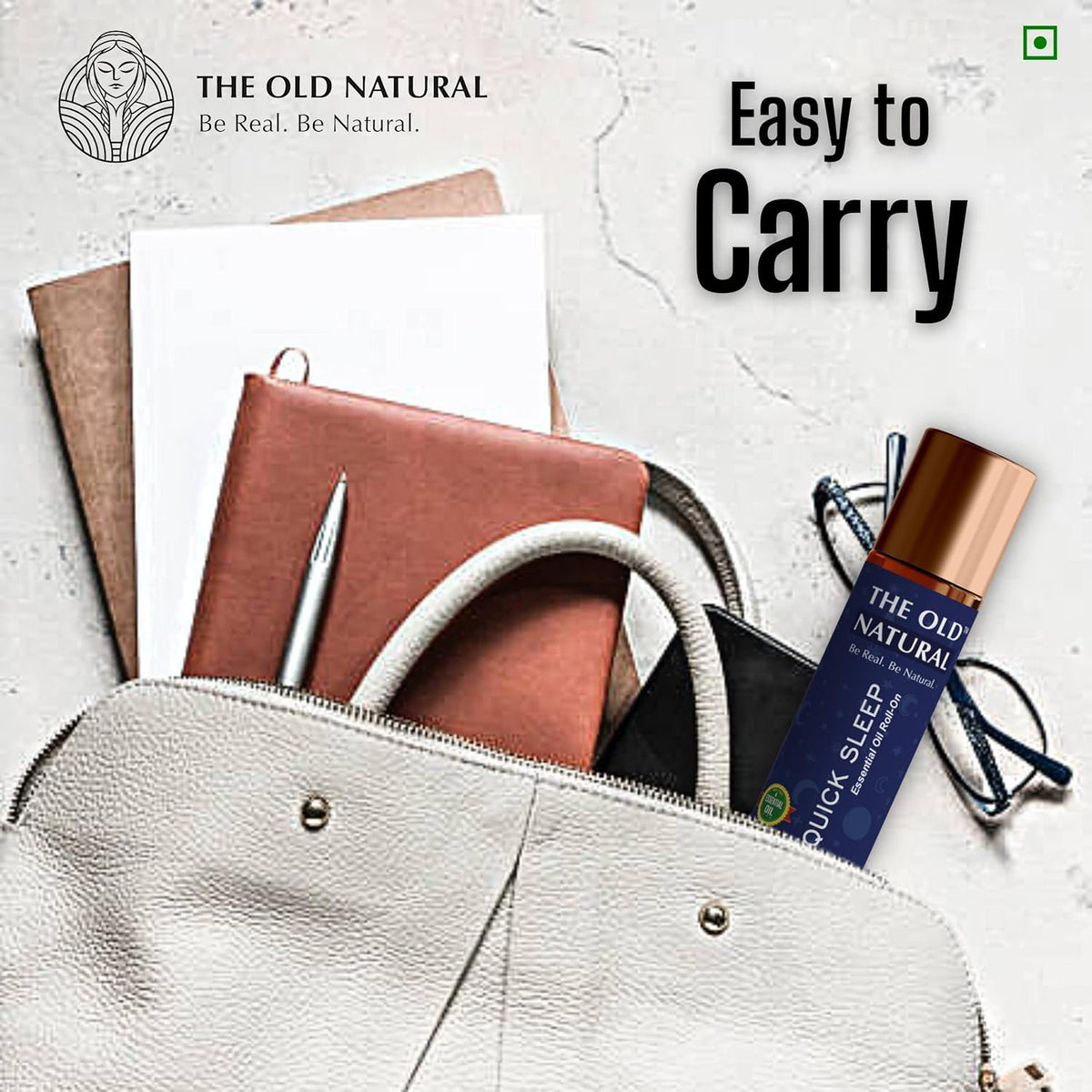 The Old Natural Quick Sleep Roll On For Instant Sleep, Stress Relief, Relaxation - An Unique Blend Of Essential Oils (Pack of 2-20ml)