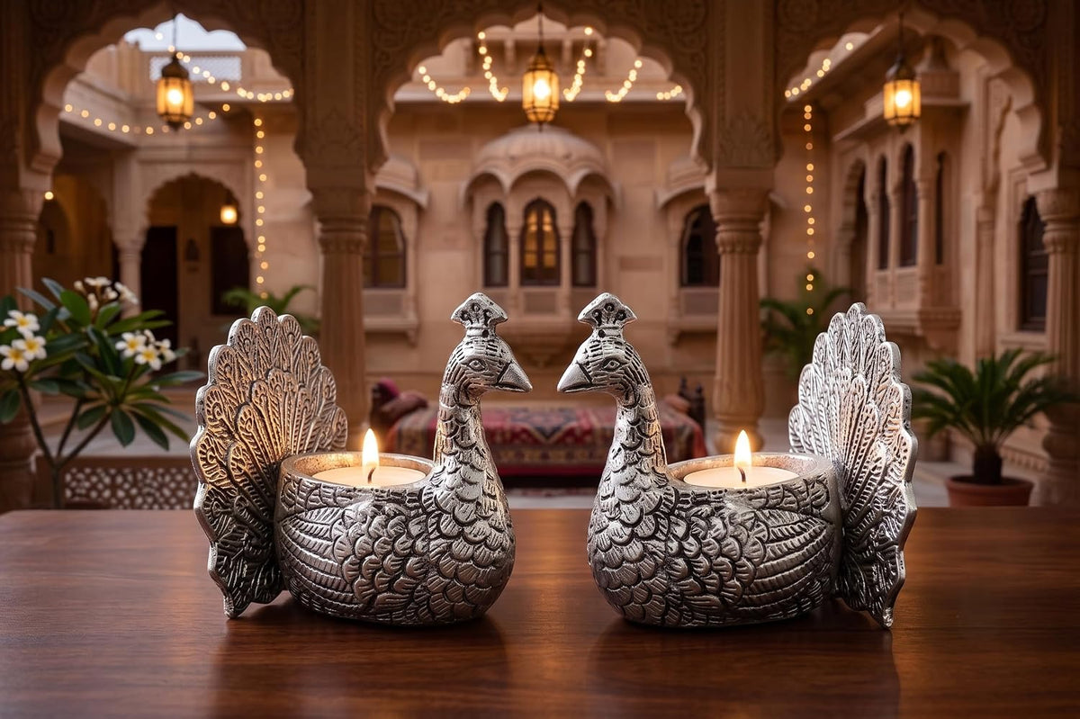 KridayKraft Designed with a Versatile Central Cavity, This Peacock Serves as a Stunning tealight Candle Holder, a mini Indoor Planter, a Unique Pen Stand, or a Sophisticated Vanity Organizer.