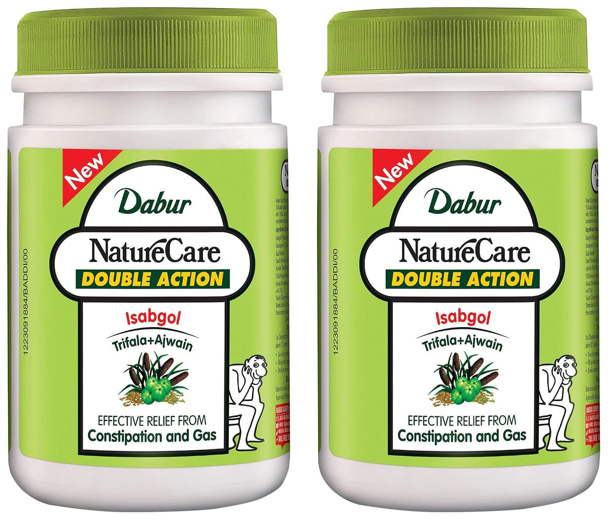Dabur Nature Carel Double Action Isabgol, Trifala And Ajwain - 100g | Effective Relief From Constipation & Gas (Pack of 2)