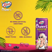Dabur Real Cheers Jamuntini - 250ml | Premium Cocktail Mixer with extract of real tangy Jamuns | Bursting and Rich Flavour | Ideal for House Parties, Bars & Gifting