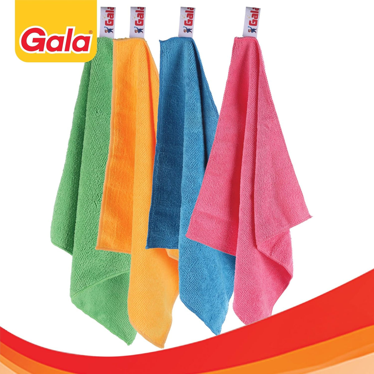 Gala Microfiber Cleaning Cloth/Towels Set of 4 Kitchen Wipes, Microfiber Cloth for car, Bike Cleaning and Home Cleaning, Glass Cleaning Cloth, (Multicolor)