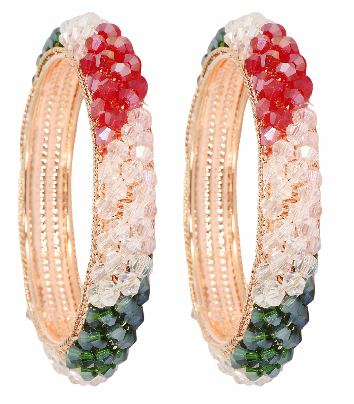 NMII Alloy Metal Stylish Fancy Pearls Bangles Bracelet Set For Women & Girls | Trending Metal Bangles | Women Bangles | Pearls Kada Set For Women | Bangles Set Wedding, Party, Daily- Pack of 2 Bangle