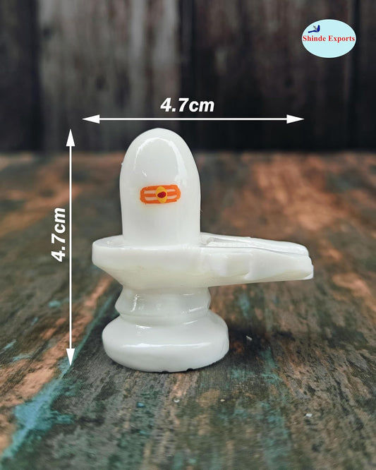 SHINDE EXPORTS Small White shivling Idol for Home puja (4.7cm)
