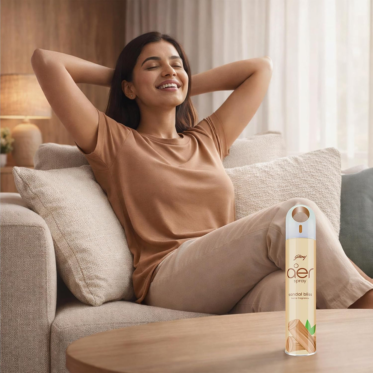 Godrej aer Spray | Room Freshener for Home & Office - Sandal Bliss (180 ml) | Long-Lasting Fragrance