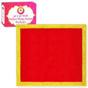 Bhakti Lehar Red Velvet Pooja Cloth 30 x 30 Inch