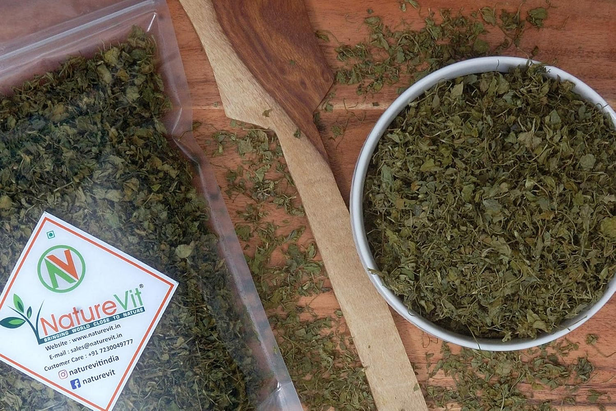 NatureVit Kasuri Methi 100 Gram | Premium Dried Fenugreek Leaves | Aromatic Indian Herb for Cooking | Enhances Taste & Digestion | 100% Natural & Sun-Dried