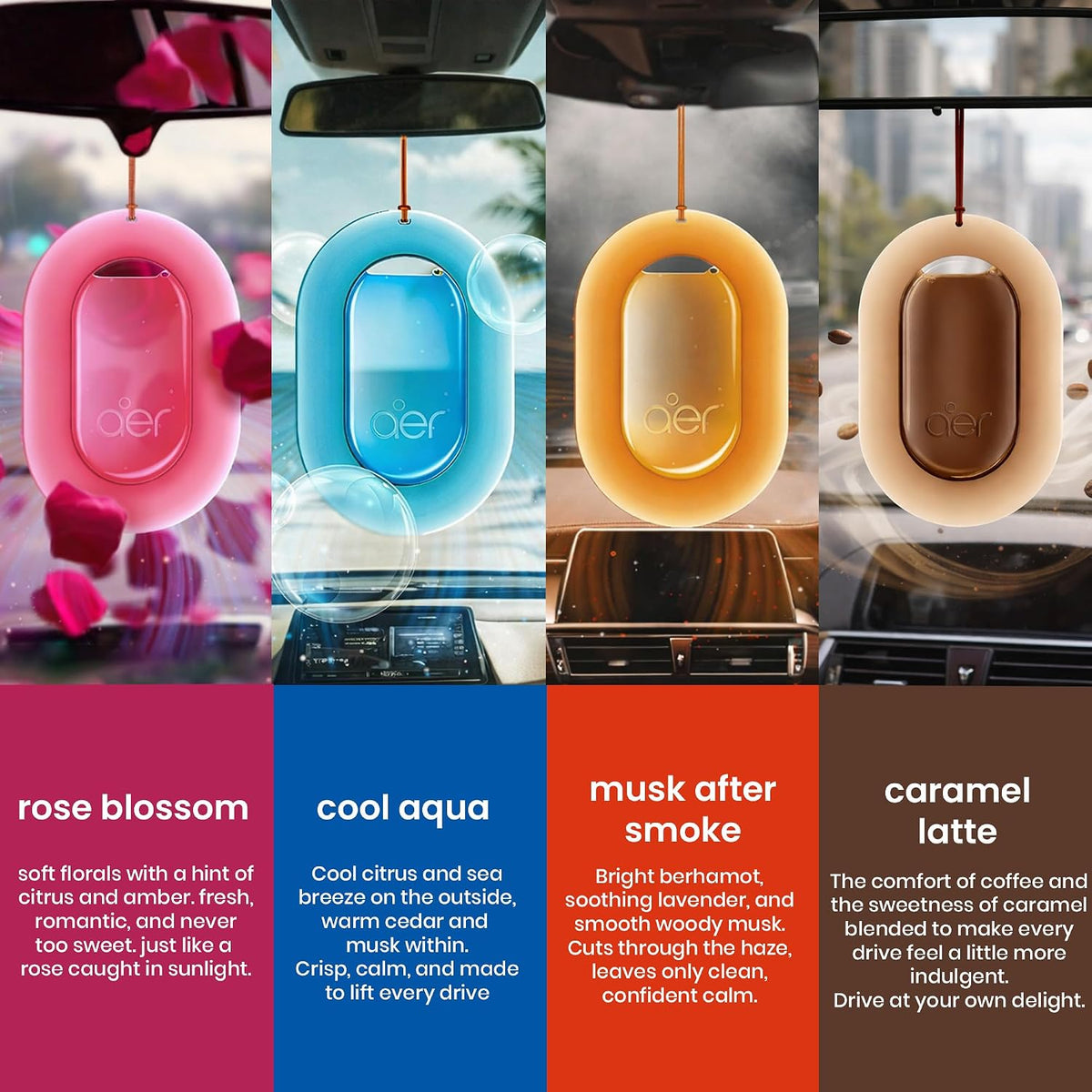 Godrej aer O – Hanging Car Air Freshener – Caramel Latte (7.5g) | Gel Lasts up to 30 days | Car Accessories
