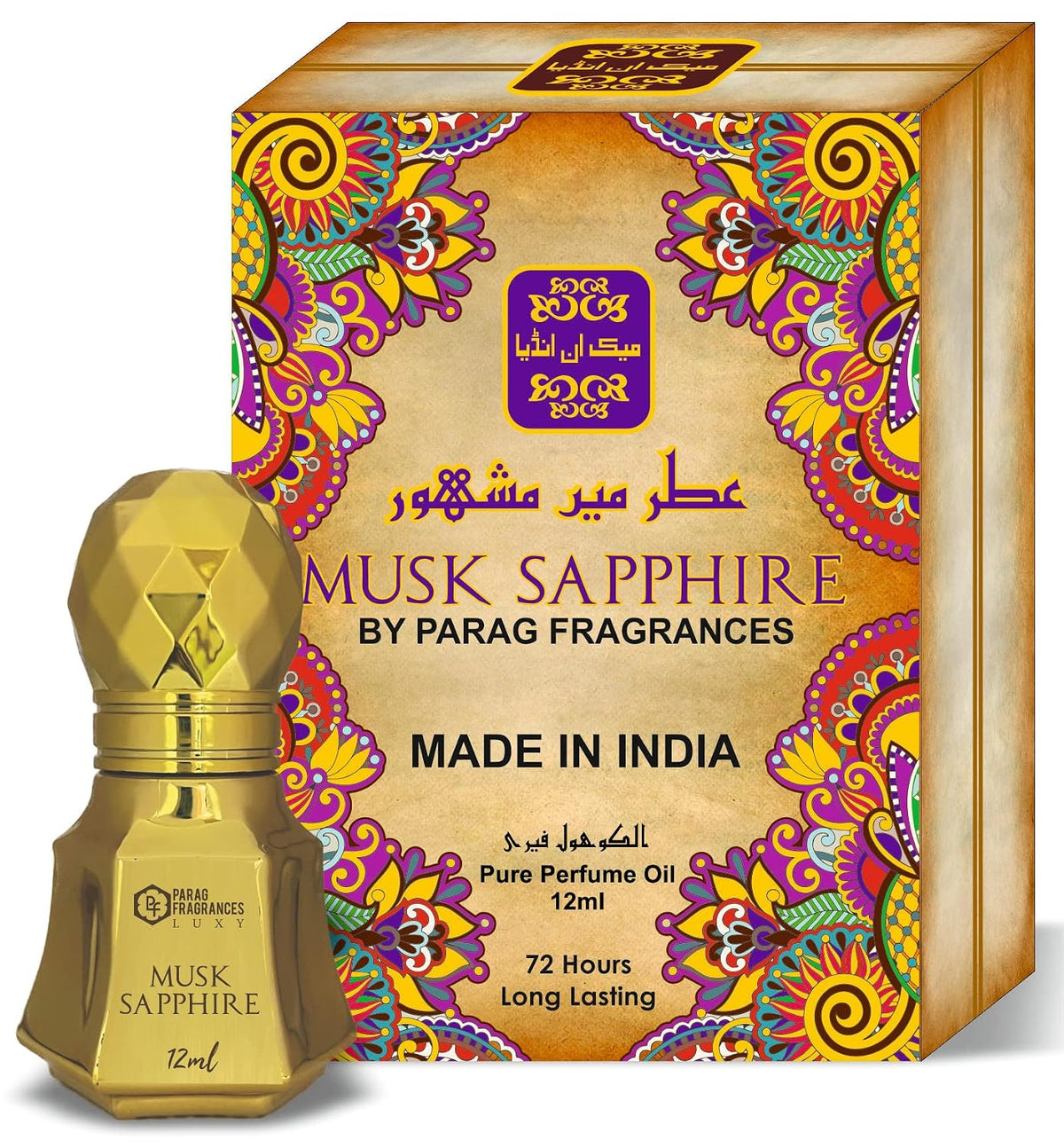 Parag Fragrances Long Lasting Luxury Liquid Attars Series For Unisex, 12ml (Musk Sapphire)
