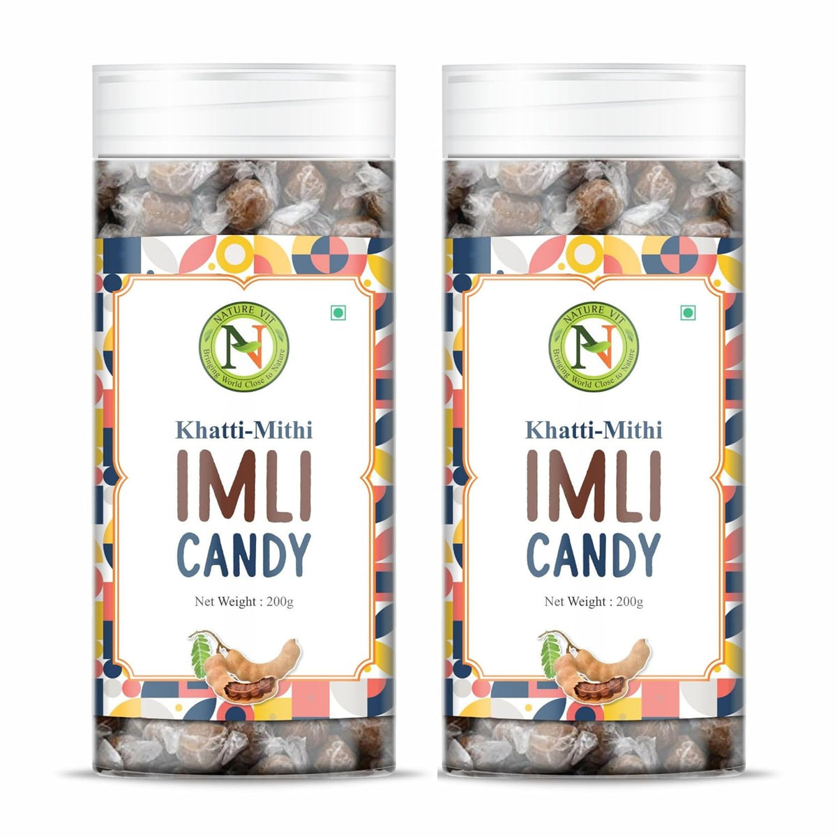 NatureVit Imli Candy 400g | Khatti Meethi Imly, Chulbuli Emli Tamarind Twist Candy, Twisted Emly | Tamarind Candy Soft Chewy Digestive Treat