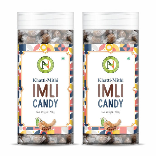NatureVit Imli Candy 400g | Khatti Meethi Imly, Chulbuli Emli Tamarind Twist Candy, Twisted Emly | Tamarind Candy Soft Chewy Digestive Treat