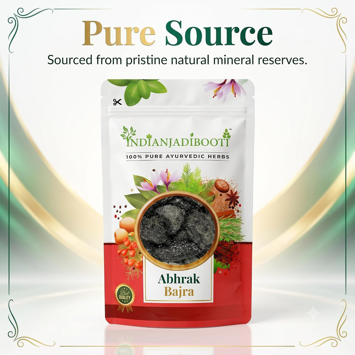 IndianjadiBooti Black Mica (Abhrak/Abrak/Kala Bajra) – Premium Natural Mineral | 3 Packs of 900 Grams