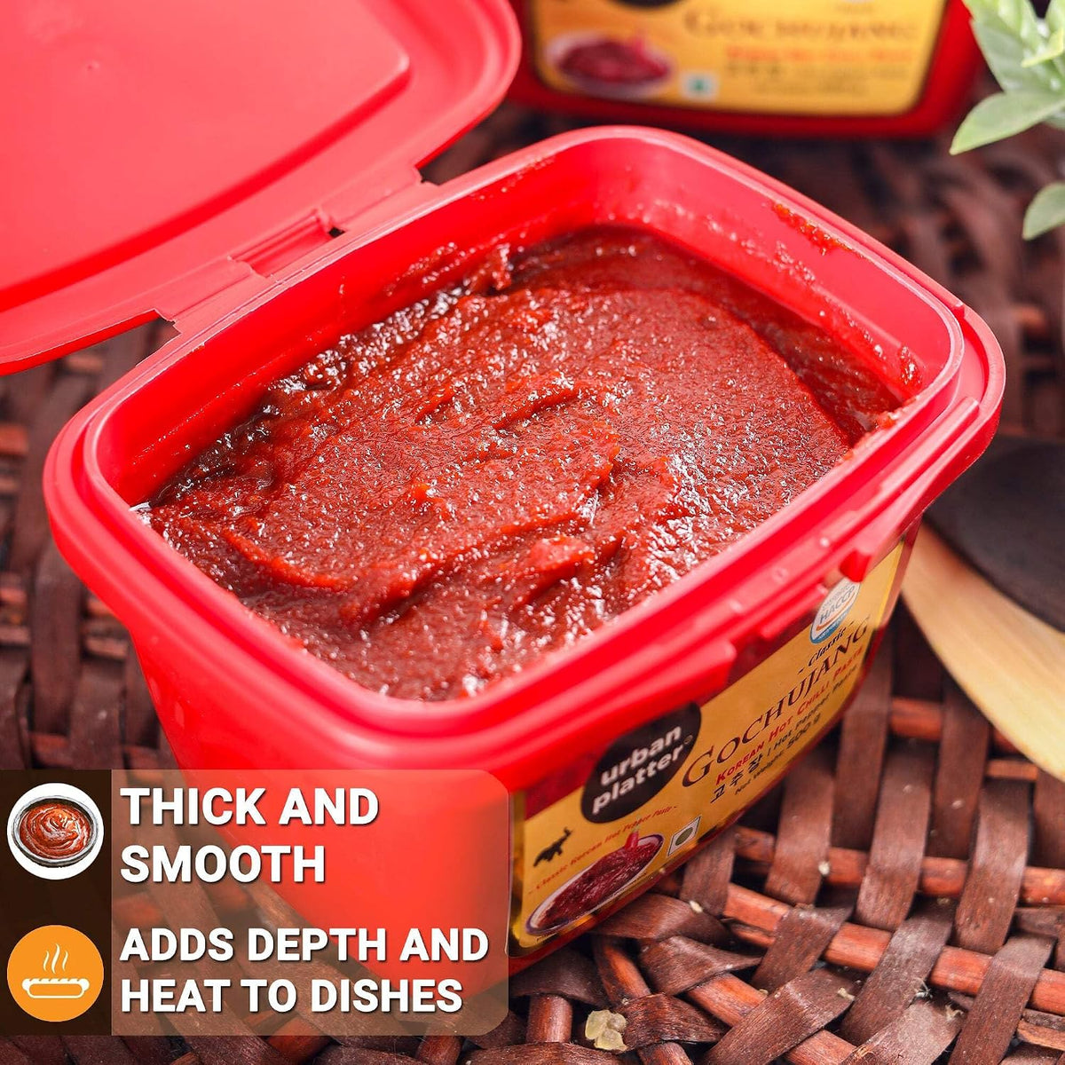 urban platter Classic Korean Gochujang, 500Gm [Pack of 3 | Hot Chilli Paste, Thick and Smooth, Unique Umami Flavour]